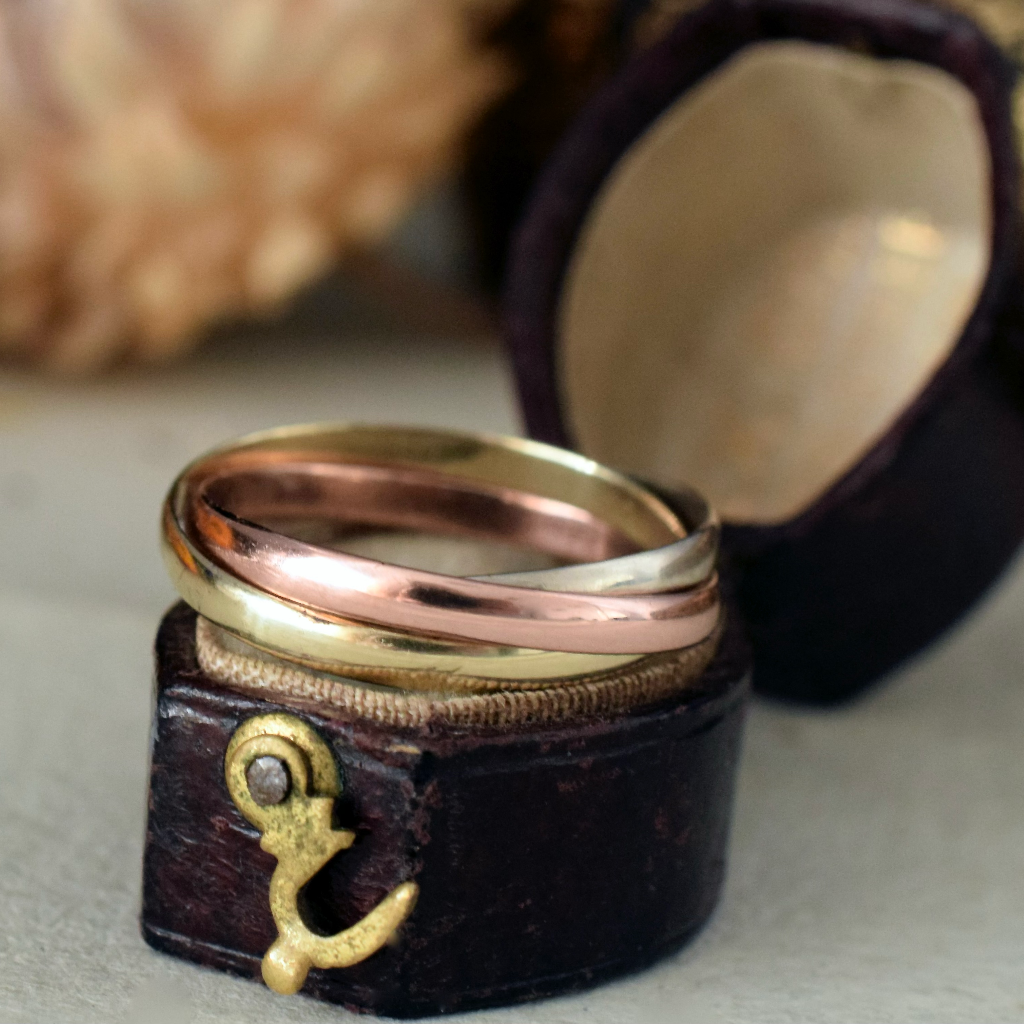 Modern 9ct Tri-Colour Russian Wedding / Trinity Ring