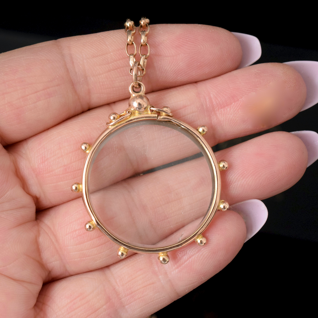 Charming Antique 9ct Rose Gold Double Sided Photo Locket Circa 1910