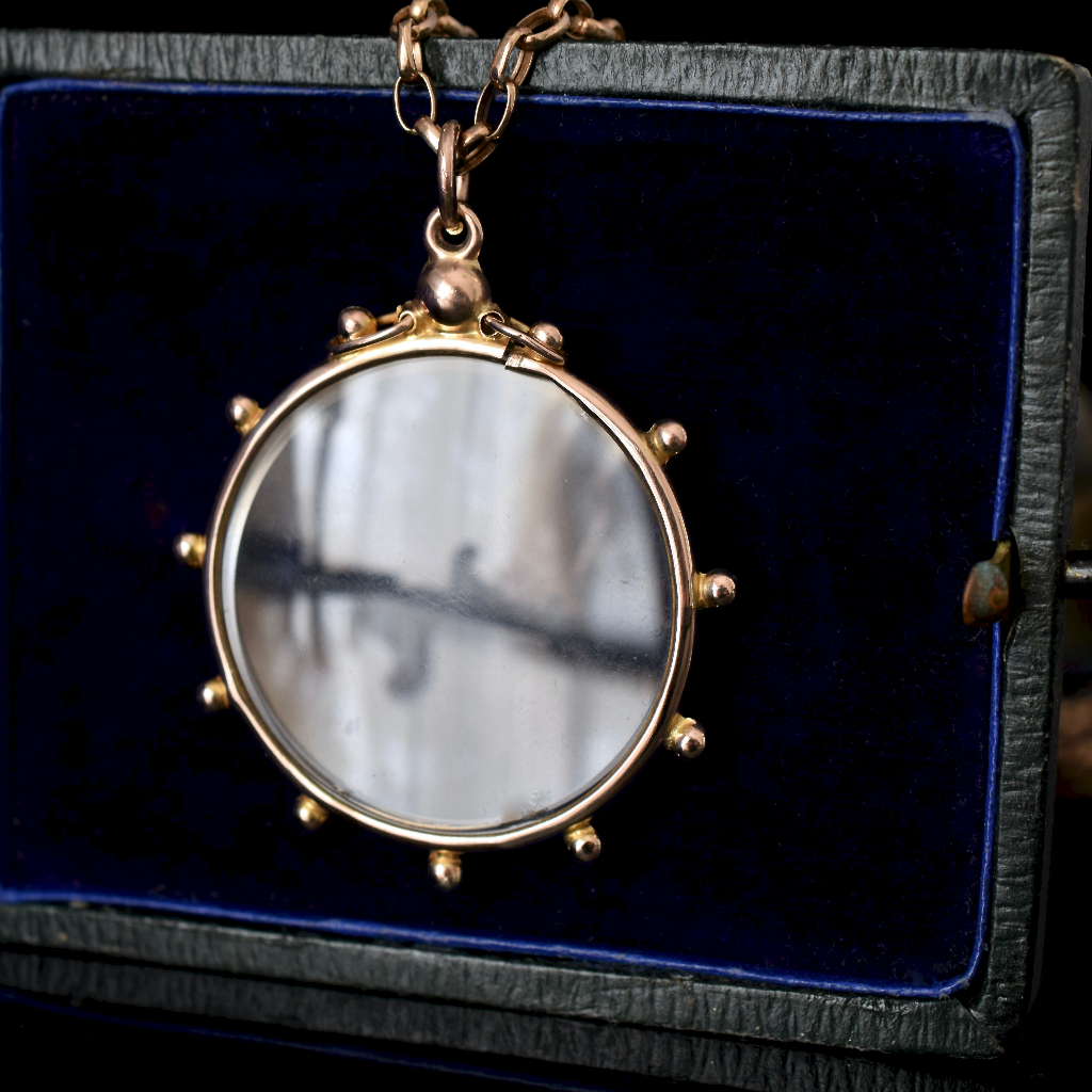 Charming Antique 9ct Rose Gold Double Sided Photo Locket Circa 1910