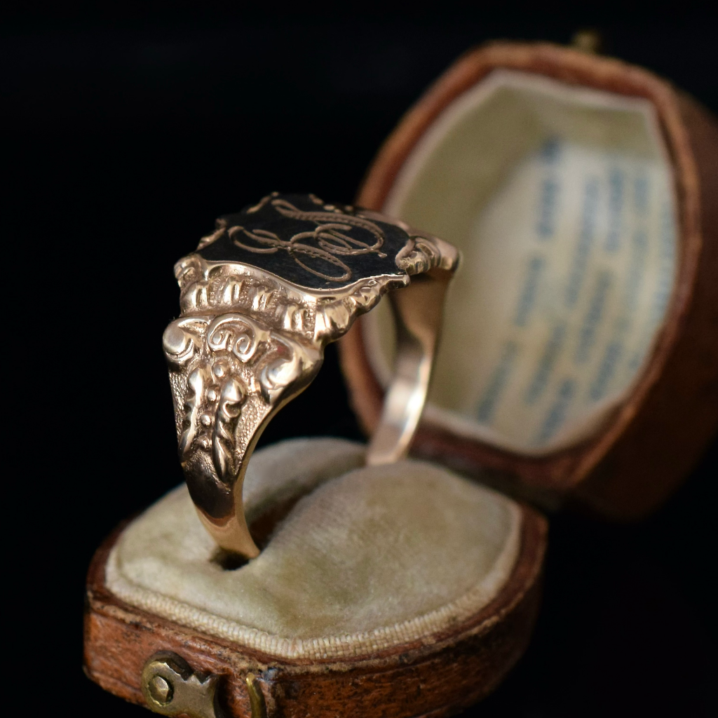 Vintage Australian 9ct Rose Gold Unisex Signet Ring By ‘Rodd’ Circa 1948