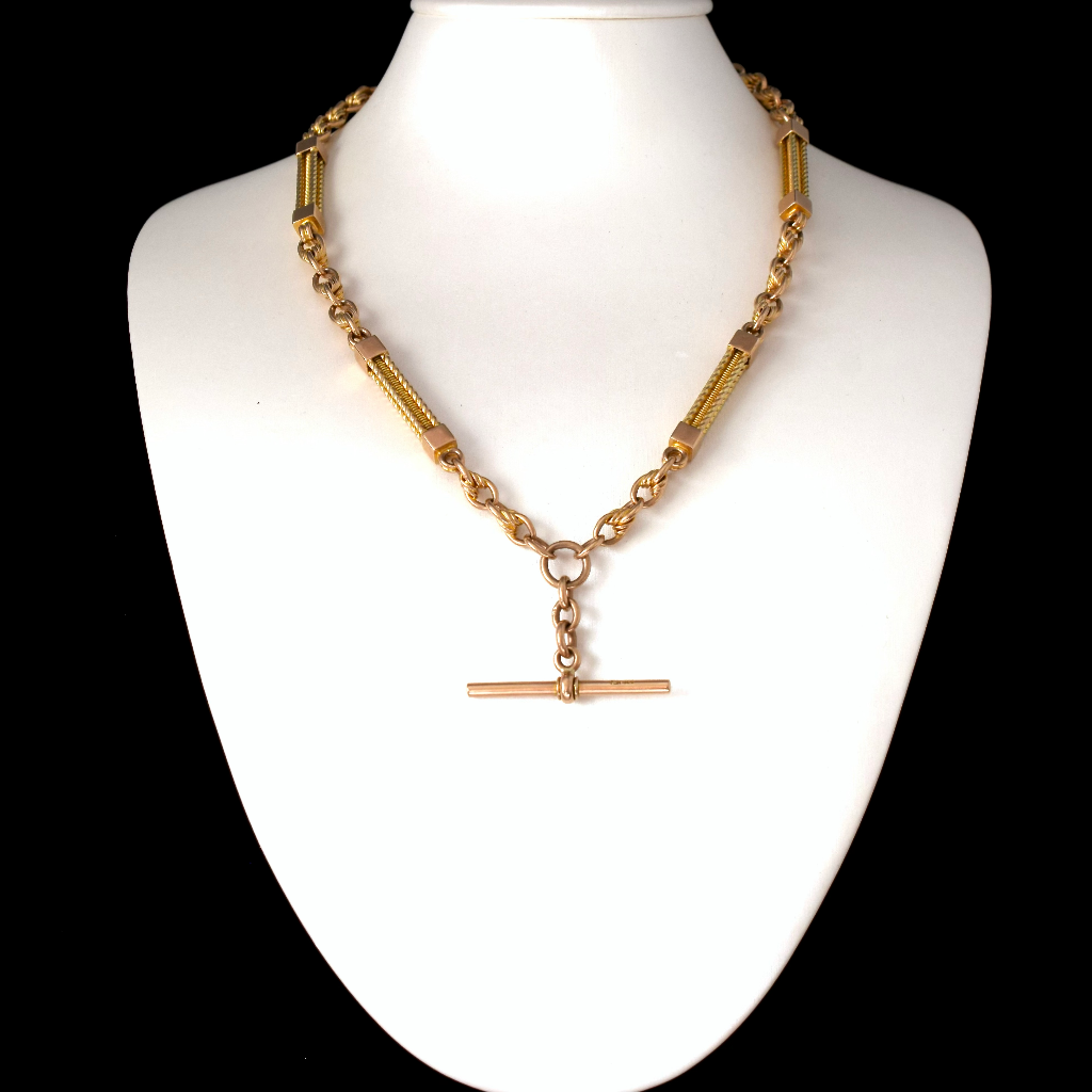 Antique Australian 9ct Fancy Double Albert Chain Circa 1900 By Harry Gaskell