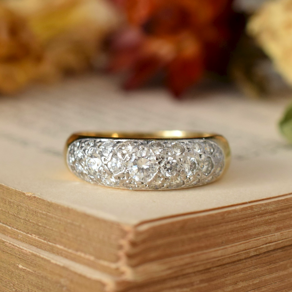 Modern 18ct Yellow Gold Diamond Set Band 1.00ct