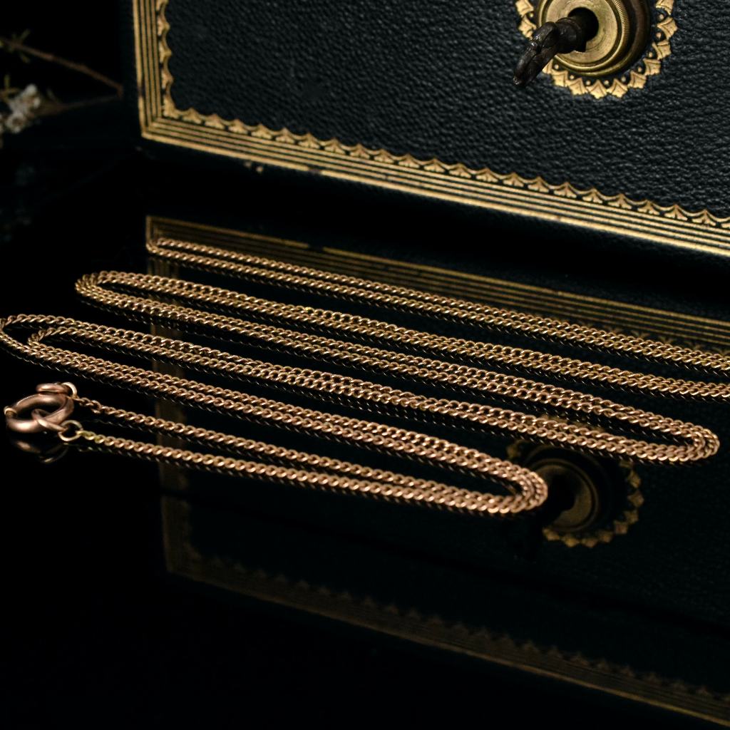 Antique 9ct Rose Gold Long Chain Circa 1900 - 126cm