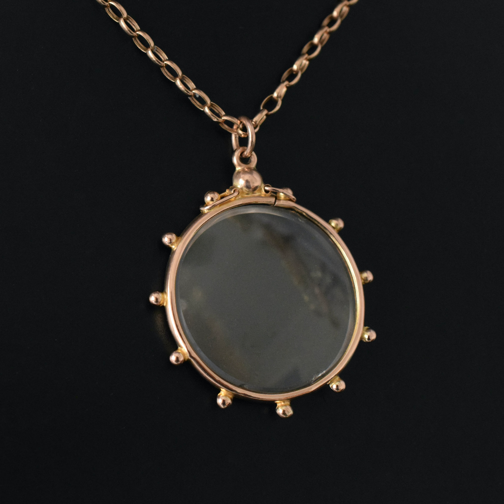 Charming Antique 9ct Rose Gold Double Sided Photo Locket Circa 1910