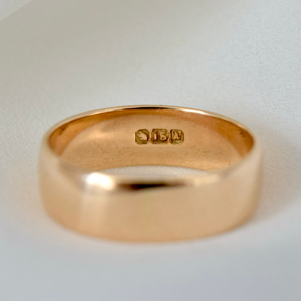 Antique Australian 15ct Rose Gold Band By Willis and Sons Circa 1910