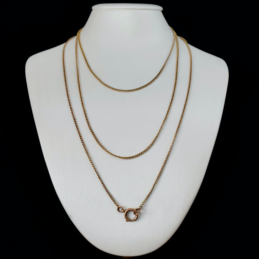 Antique 9ct Rose Gold Long Chain Circa 1900 - 126cm