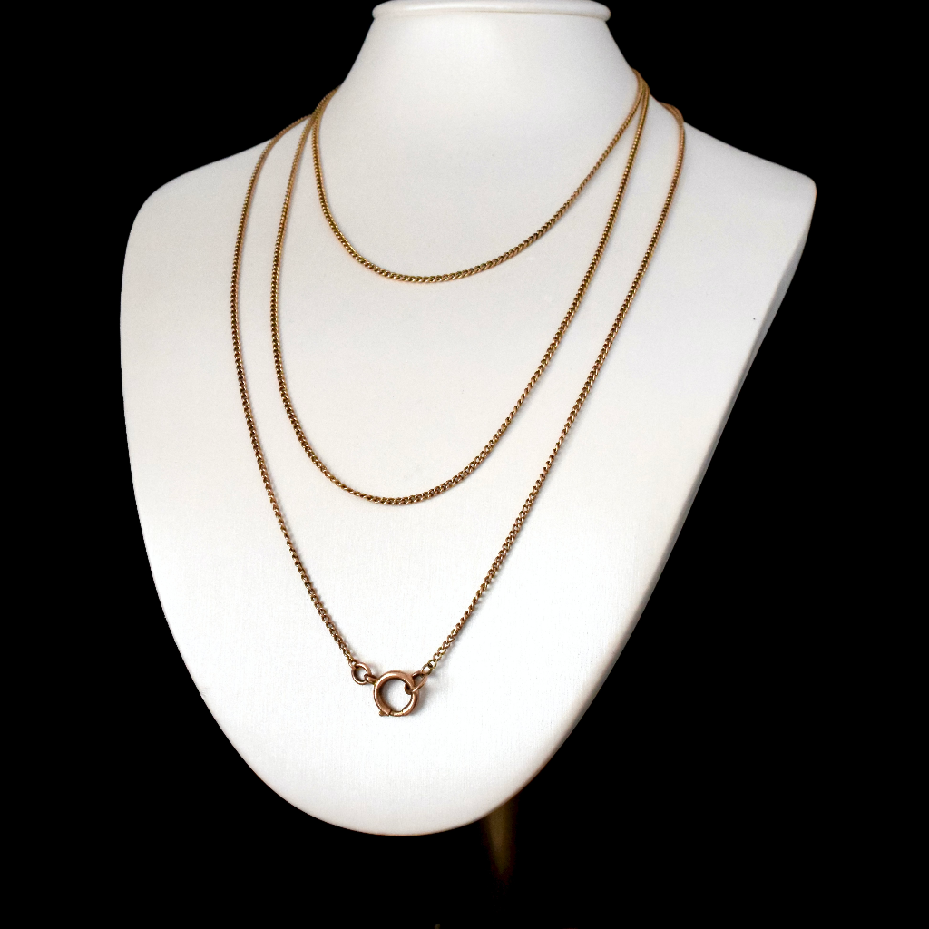 Antique 9ct Rose Gold Long Chain Circa 1900 - 126cm