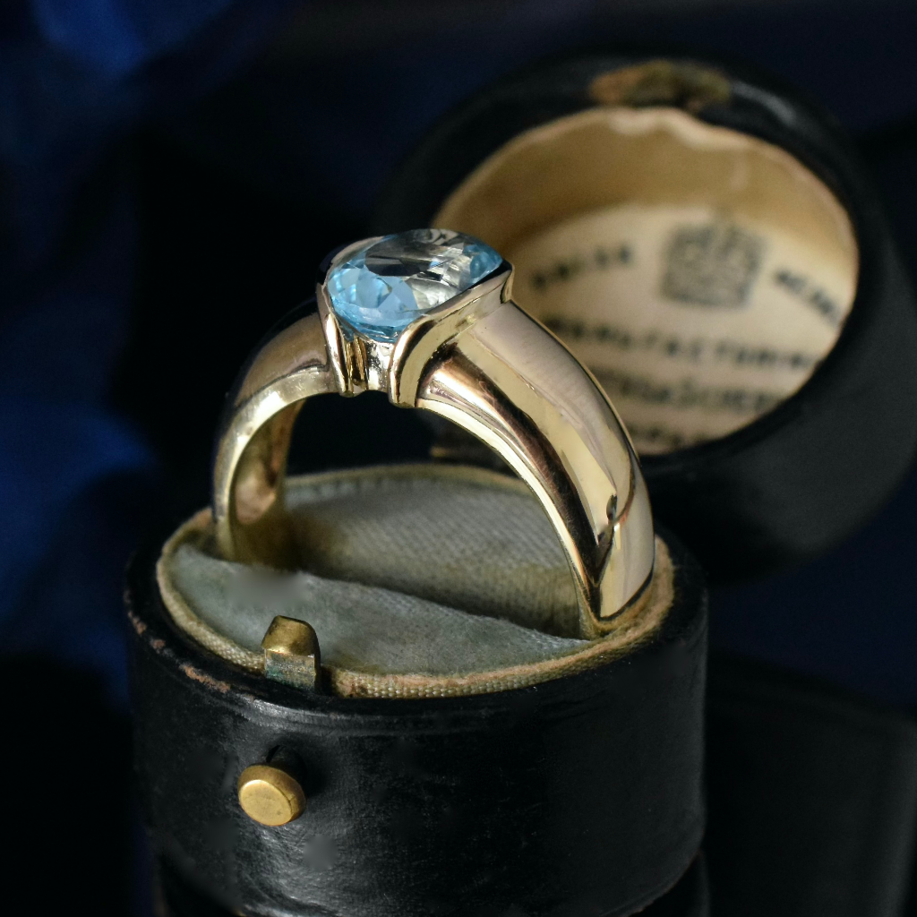 Modern 9ct Yellow Gold Topaz Solitaire Ring