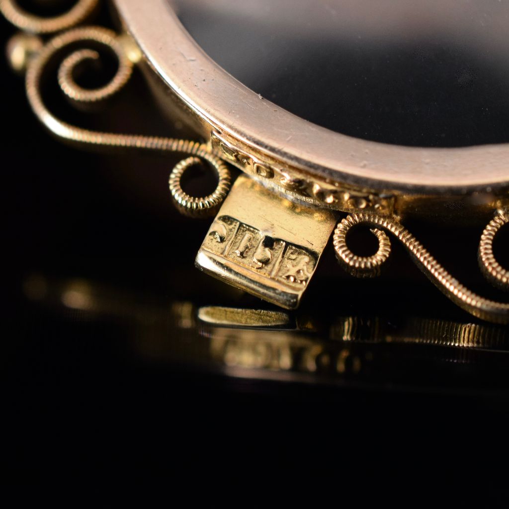 Antique Australian 15ct Rose Gold Double Sided Photo Locket Circa 1910