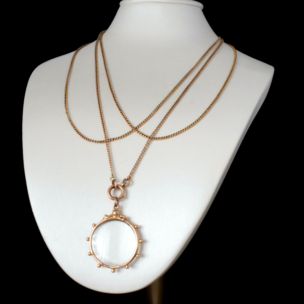 Antique 9ct Rose Gold Long Chain Circa 1900 - 126cm