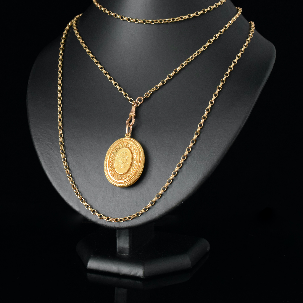 Antique Australian 15ct Yellow Gold Locket By Duggin, Shappere And Co. Circa 1900