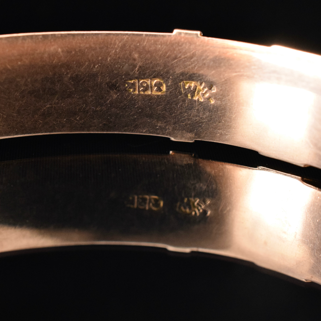 Antique Australian 9ct Rose Gold Buckle Bangle ‘Aronson & Co.’ Circa 1910