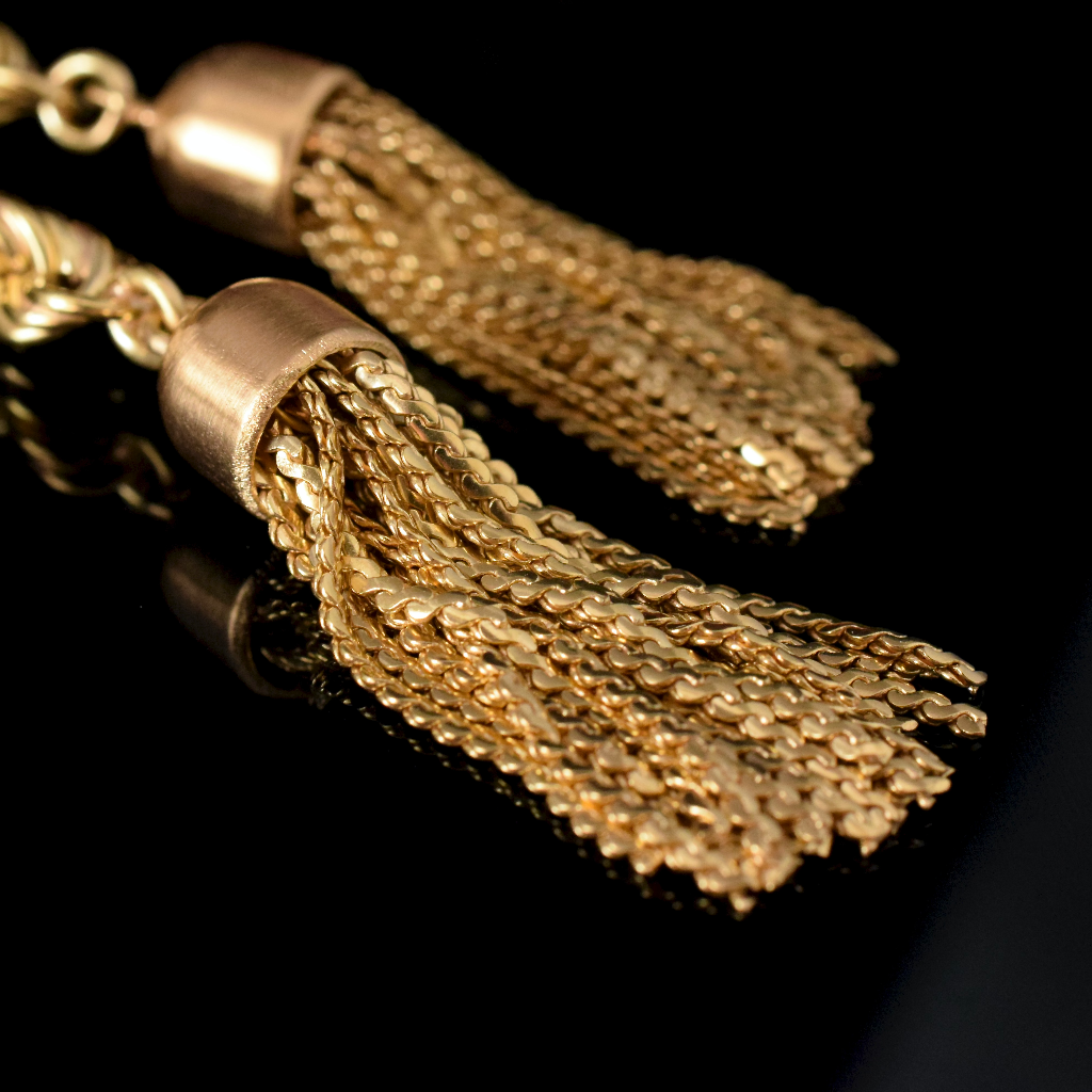 Superb 18ct Yellow Gold Italian Lariat Tassel Necklace