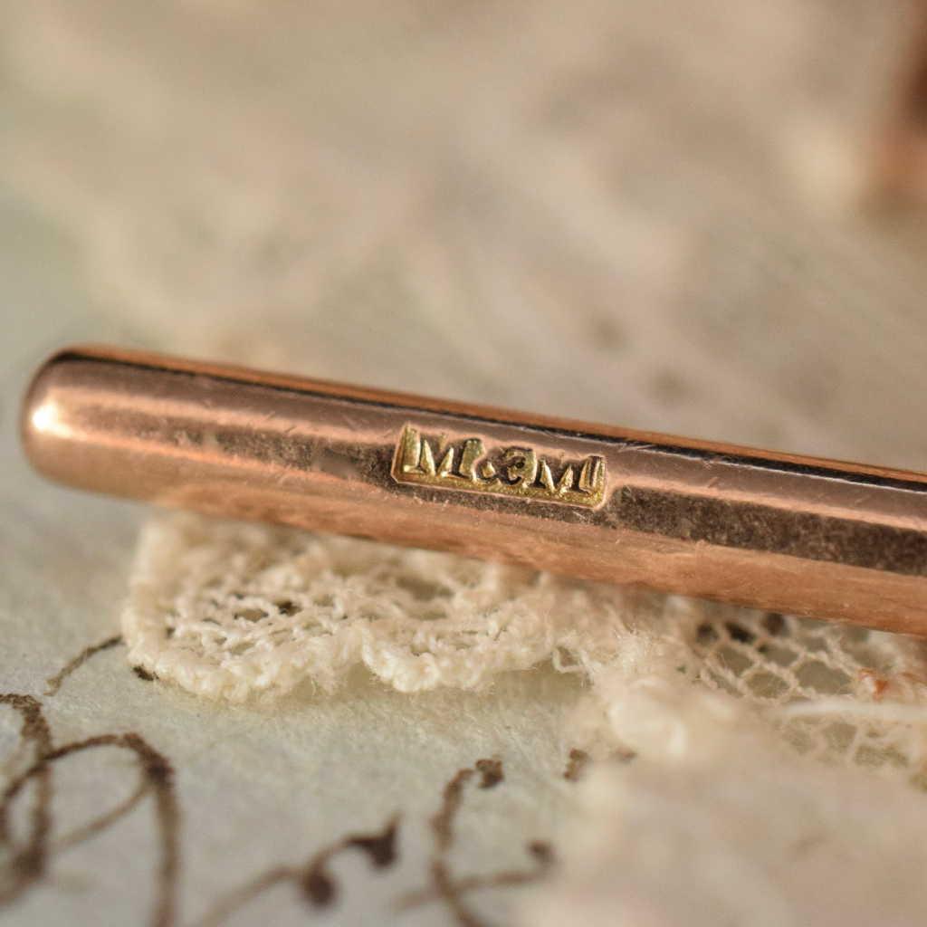 Antique 9ct Rose Gold Double Fob Watch Chain By Manton & Mole Circa 1910 42 Grams
