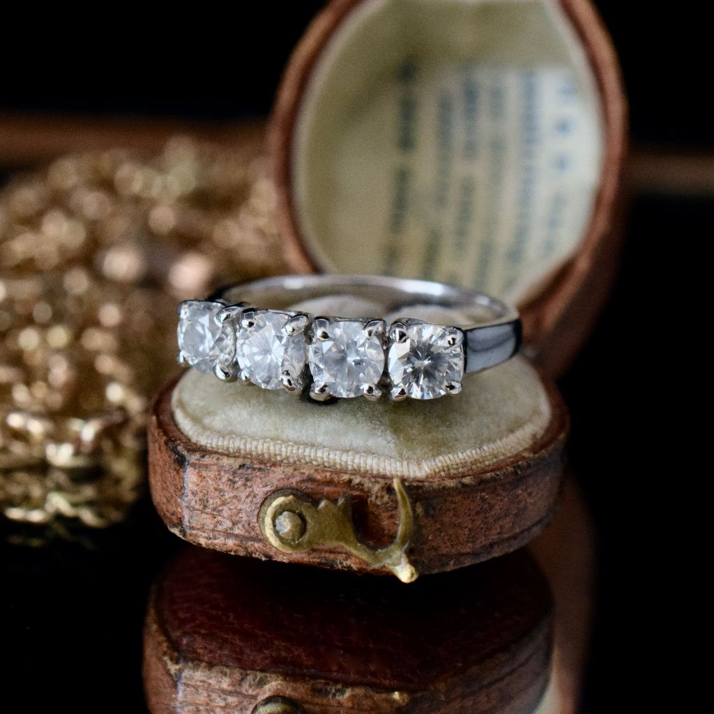 Modern 18ct White Gold Diamond 1.32 Carat Ring