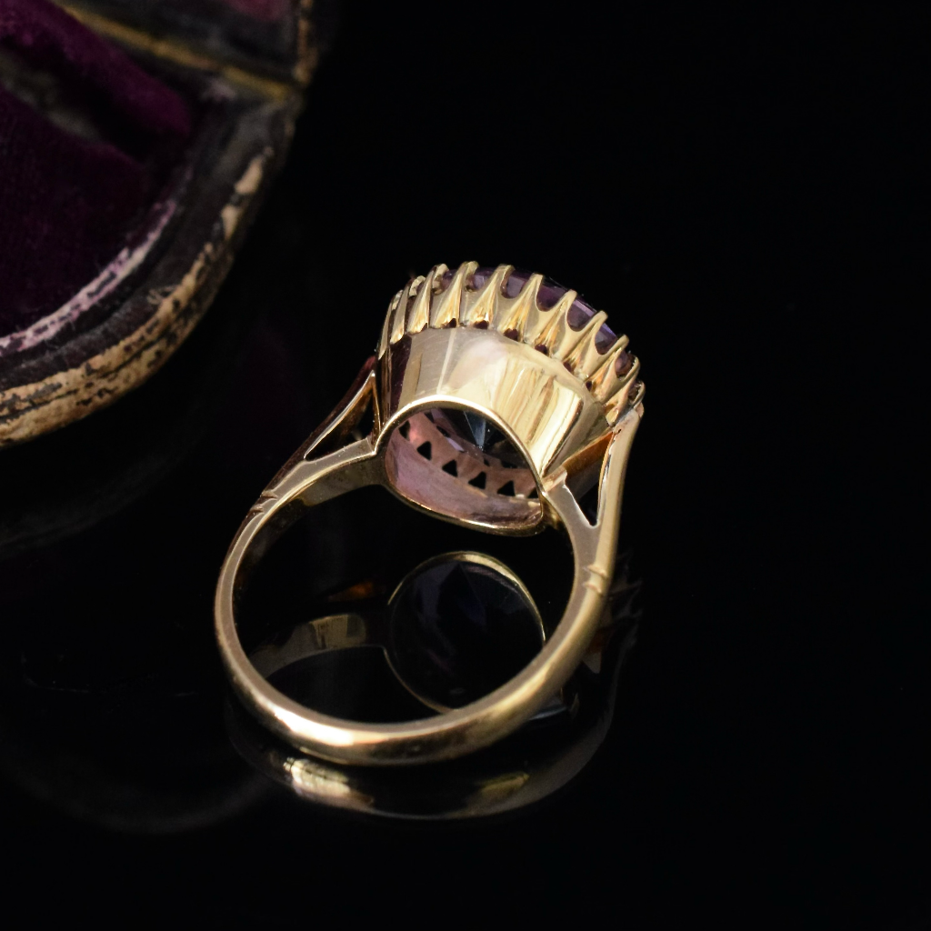 Antique/Vintage 18ct Yellow Gold Natural Amethyst Ring