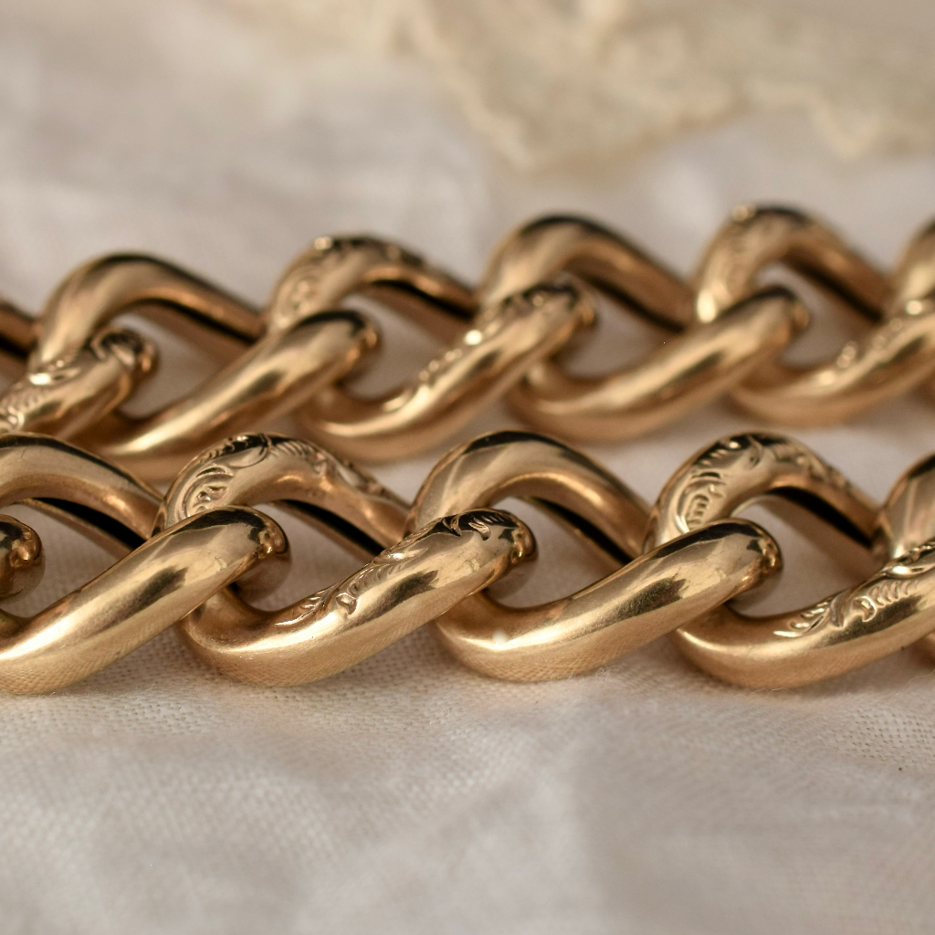 Vintage 9ct Yellow Gold ’Day And Night’ Bracelet 29.79 Grams