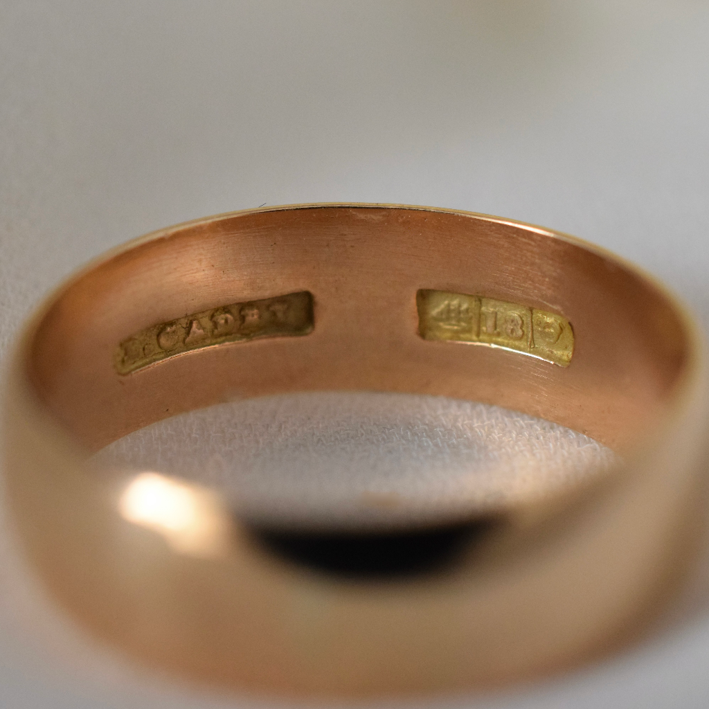 Antique Australian 18ct Yellow Gold Wedding Ring By W. Davis And Louis Cadby Circa 1910