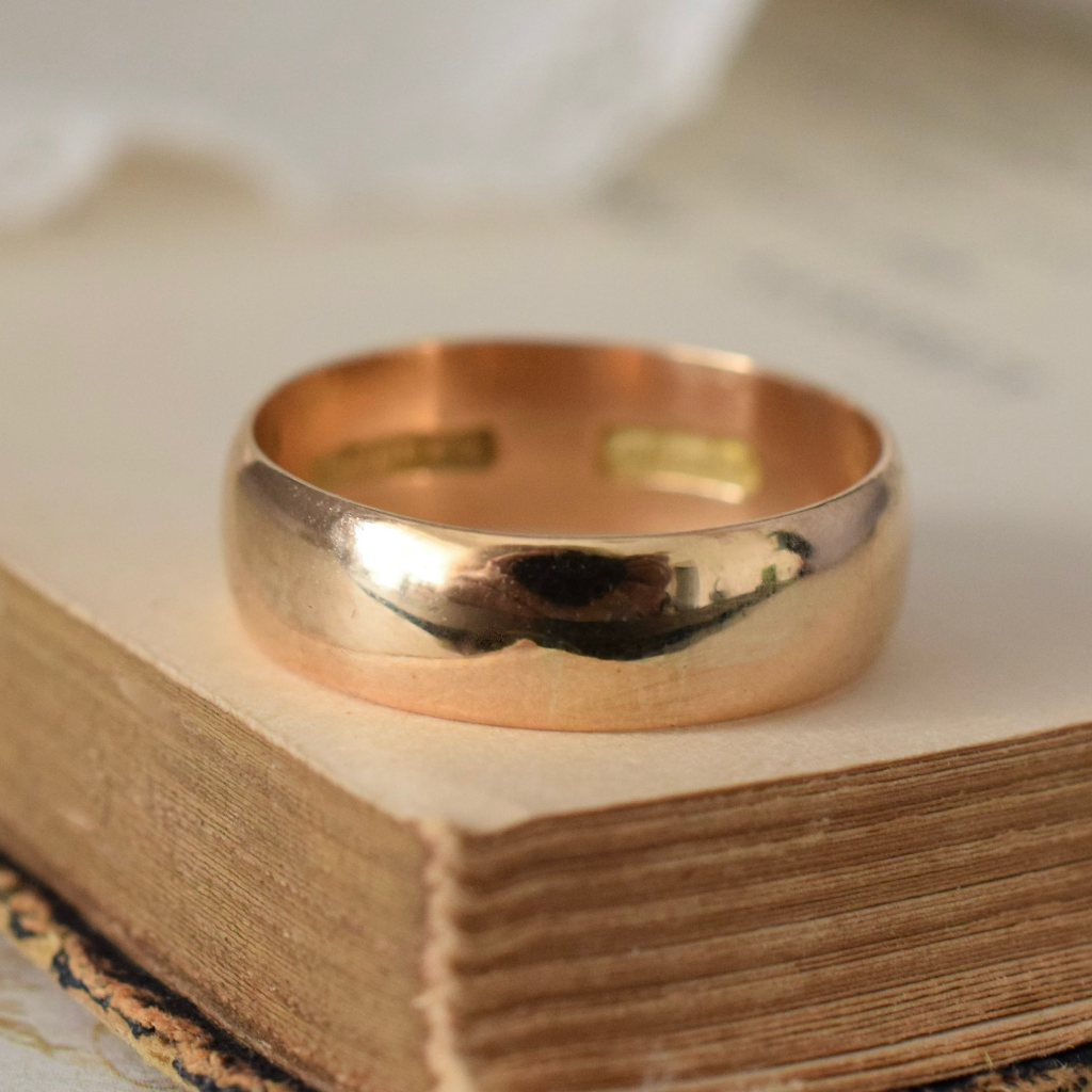 Antique Australian 18ct Yellow Gold Wedding Ring By W. Davis And Louis Cadby Circa 1910