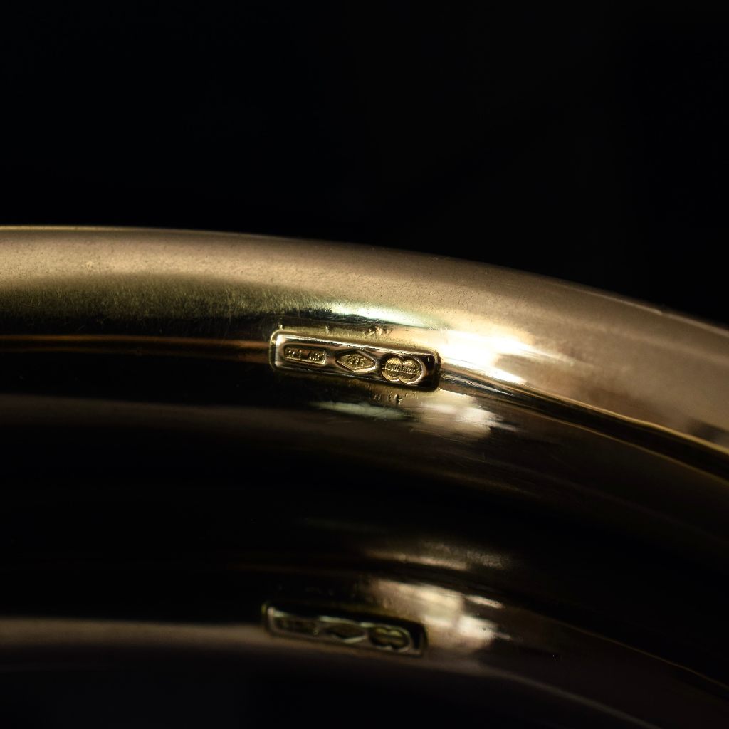 Modern Italian 9ct Yellow Gold Golf Bangle By UnoAErre