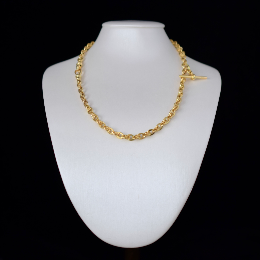 Antique Australian 15ct Yellow Gold Double Albert Watch Chain By Stewart Bros Circa 1915