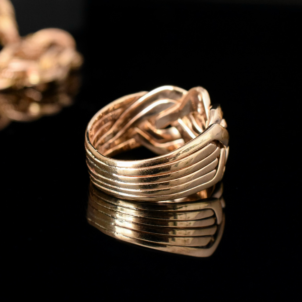 Vintage Italian 9ct Rose Gold ‘UnoAErre’ Six Piece Puzzle Ring