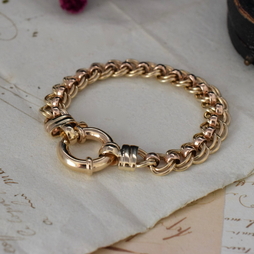 Heavy 9ct Yellow And Rose Gold ‘Rollo’ Bracelet 29.9 Grams