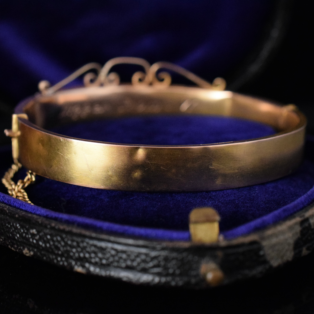 Antique Australian 9ct Rose Gold Bangle By Aronson & Co Circa 1910