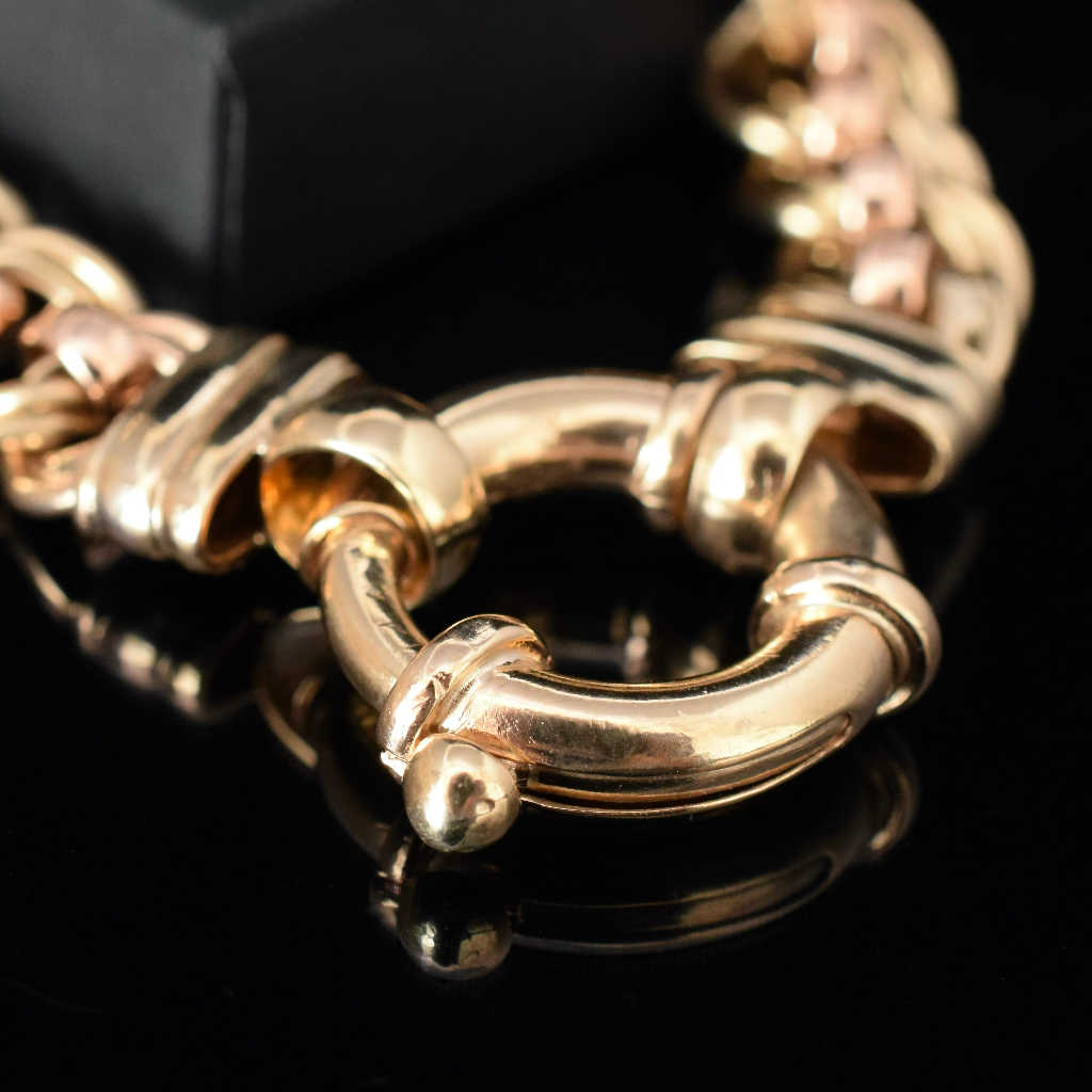 Heavy 9ct Yellow And Rose Gold ‘Rollo’ Bracelet 29.9 Grams