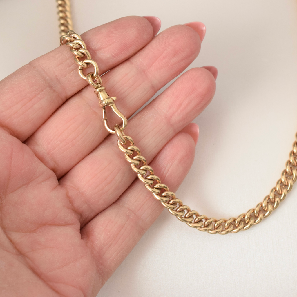 Modern Heavy 9ct Yellow Gold Curblink Chain 44.7 Grams