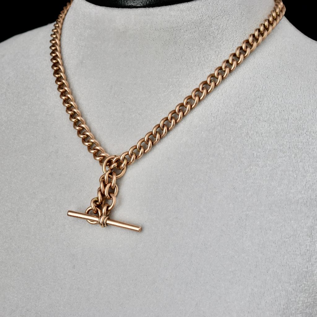 Antique Australian 9ct Yellow Gold Double Albert Watch Chain 60 Grams Circa 1910