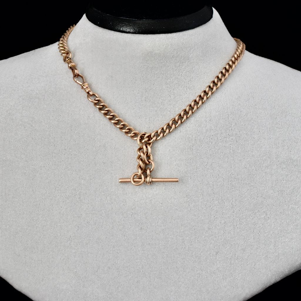 Antique Australian 9ct Yellow Gold Double Albert Watch Chain 60 Grams Circa 1910