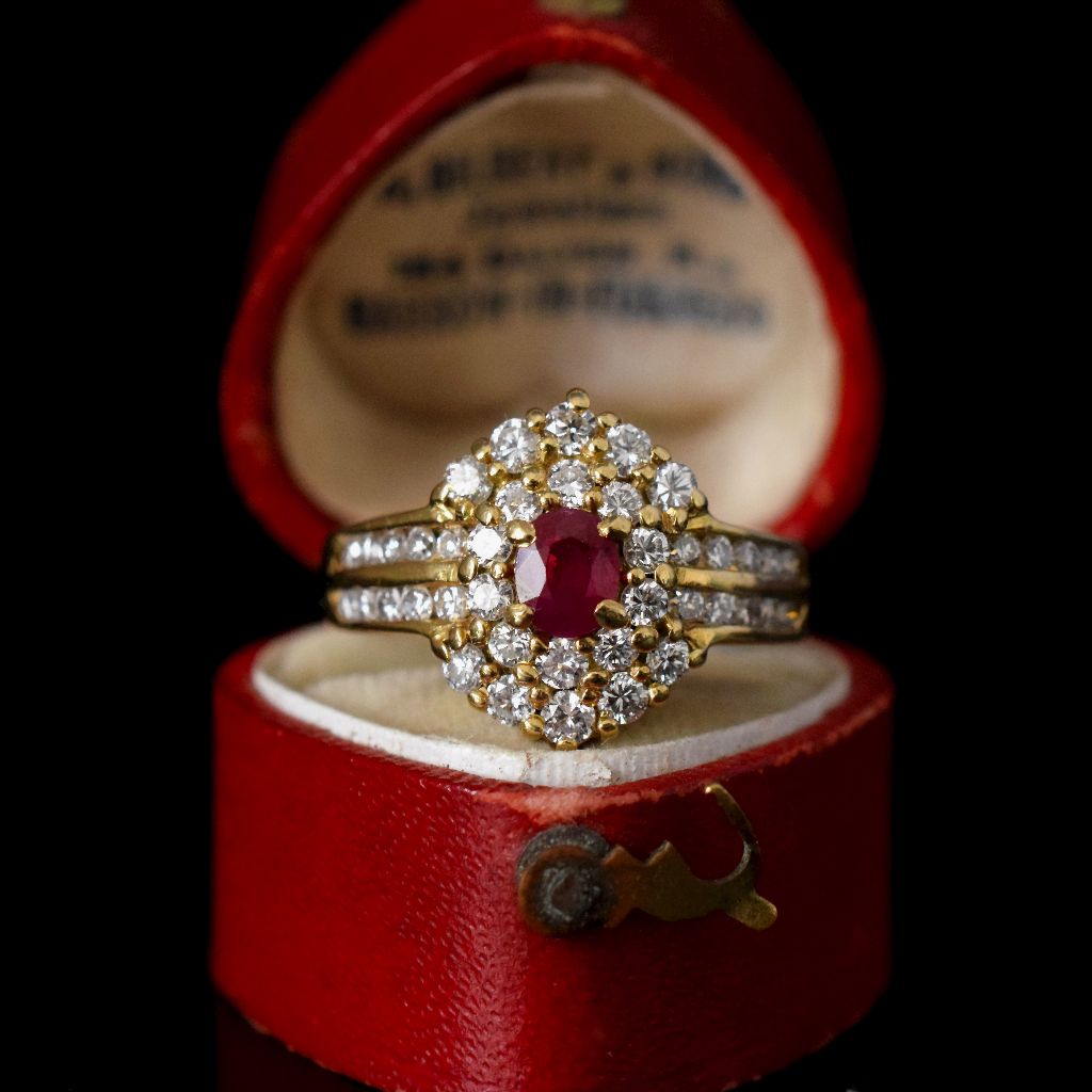 Stunning 18ct Yellow Gold Natural Ruby And Diamond Ring Independent Gemmological Valuation for $8300.00