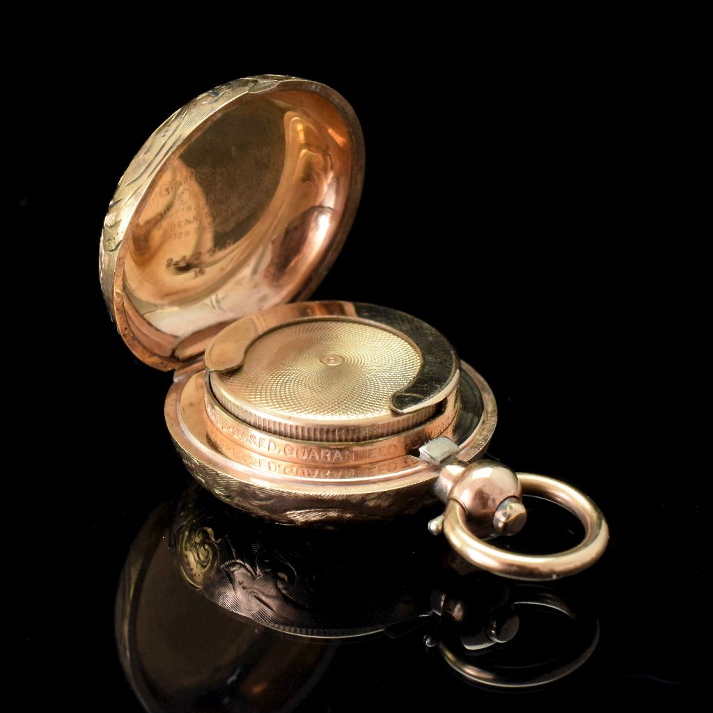 Edwardian Gold Cased Sovereign Case Made in England by Dennison Watch Case Co circa 1910