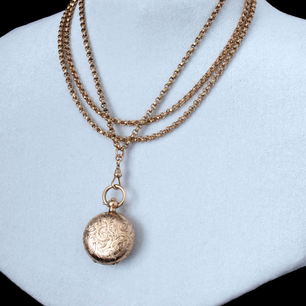 Victorian / Early Edwardian Rolled Gold Guard Chain Circa 1900