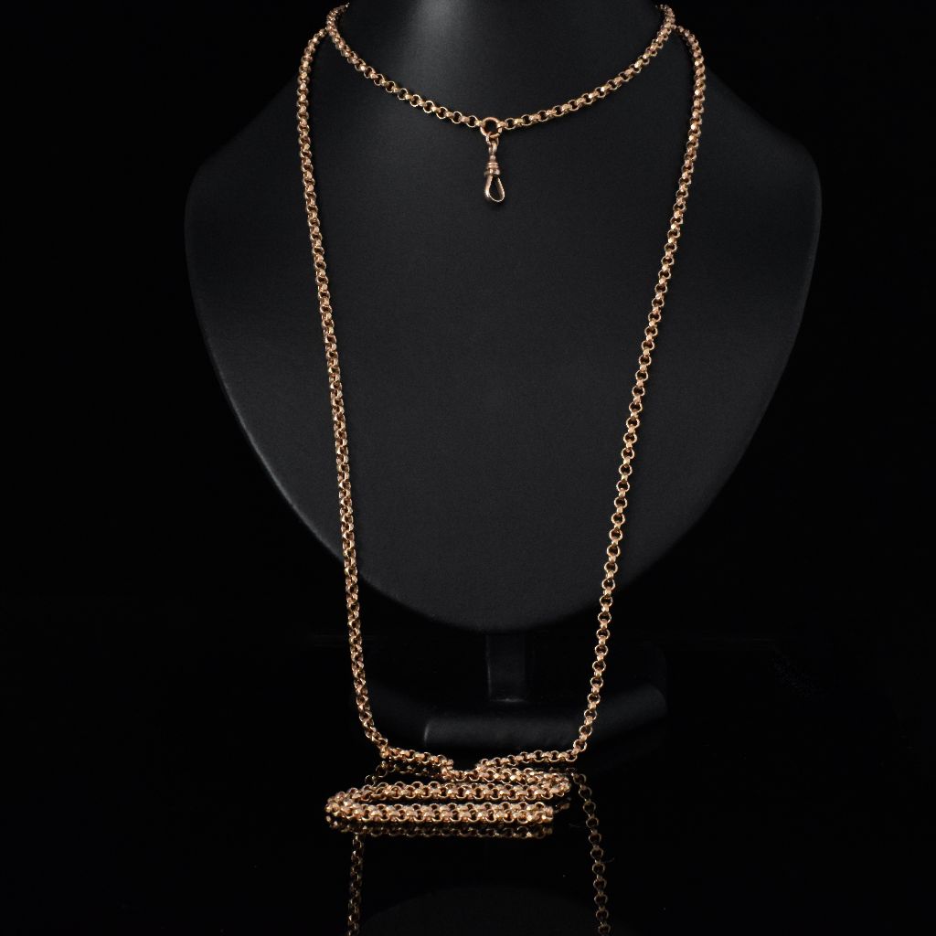 Victorian / Early Edwardian Rolled Gold Guard Chain Circa 1900