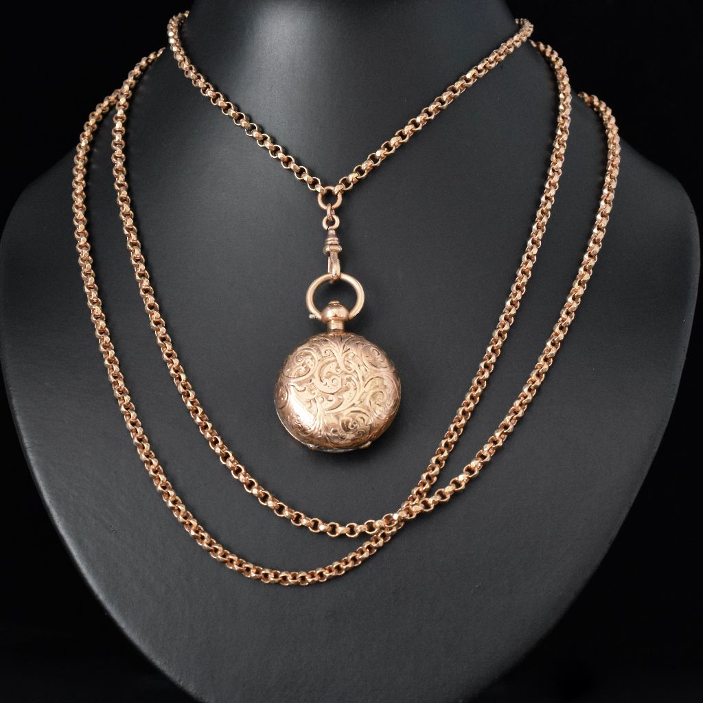 Victorian / Early Edwardian Rolled Gold Guard Chain Circa 1900