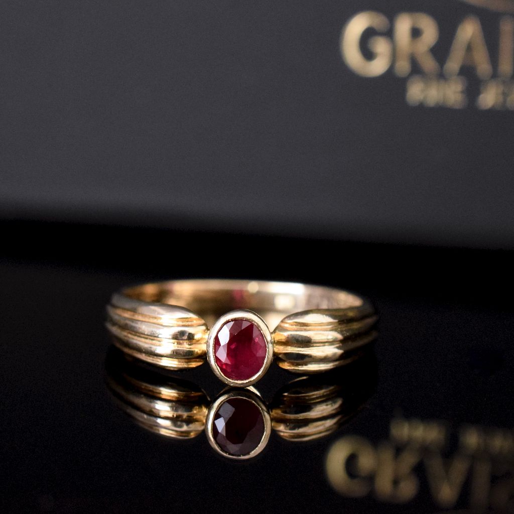 Vintage 14ct Rose Gold Ruby Ring