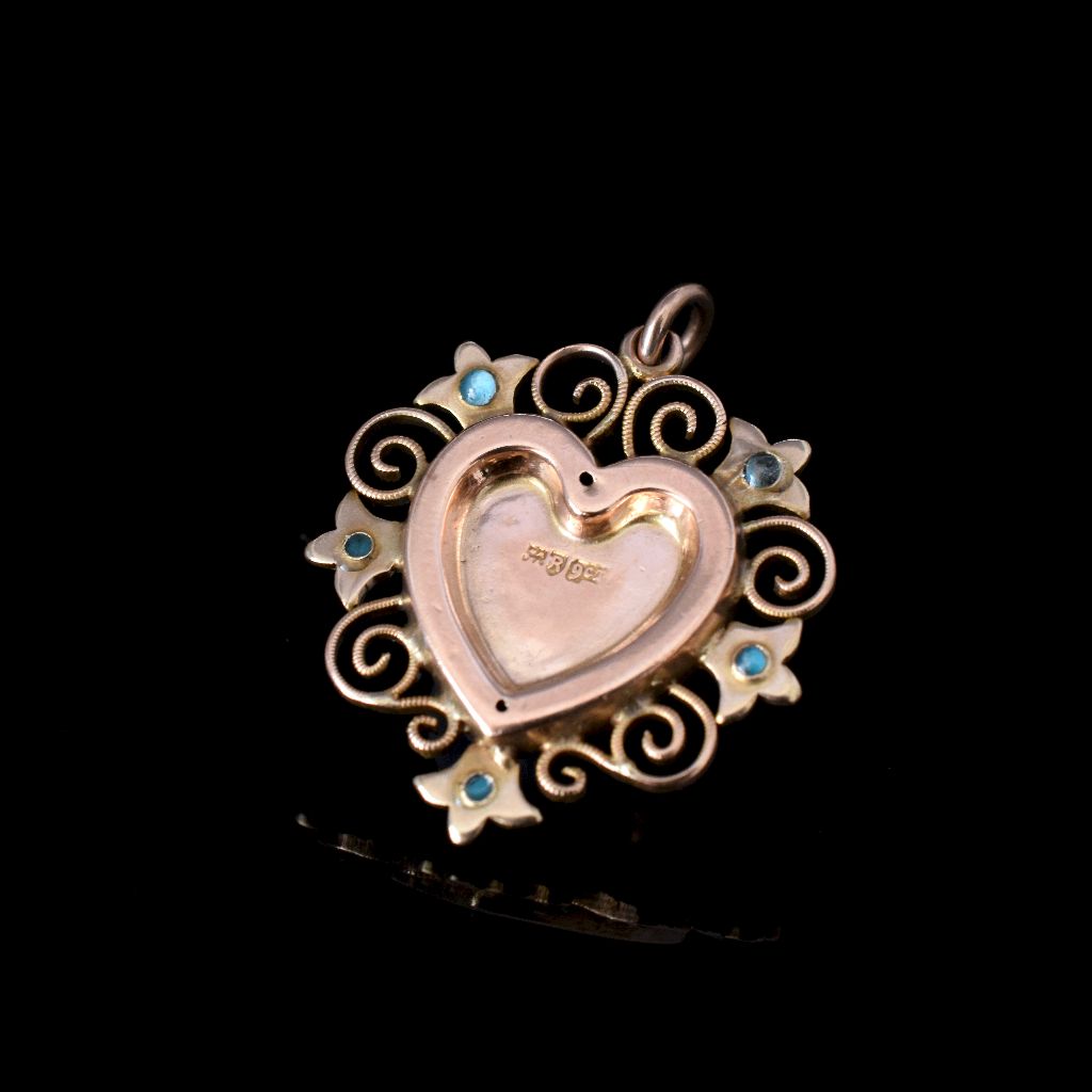 Antique Australian 9ct Rose Gold ‘Mizpah’ Pendant by Robert Rollason