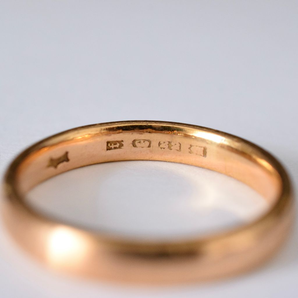 Antique Art Deco 22ct Gold Wedding Band c.1921