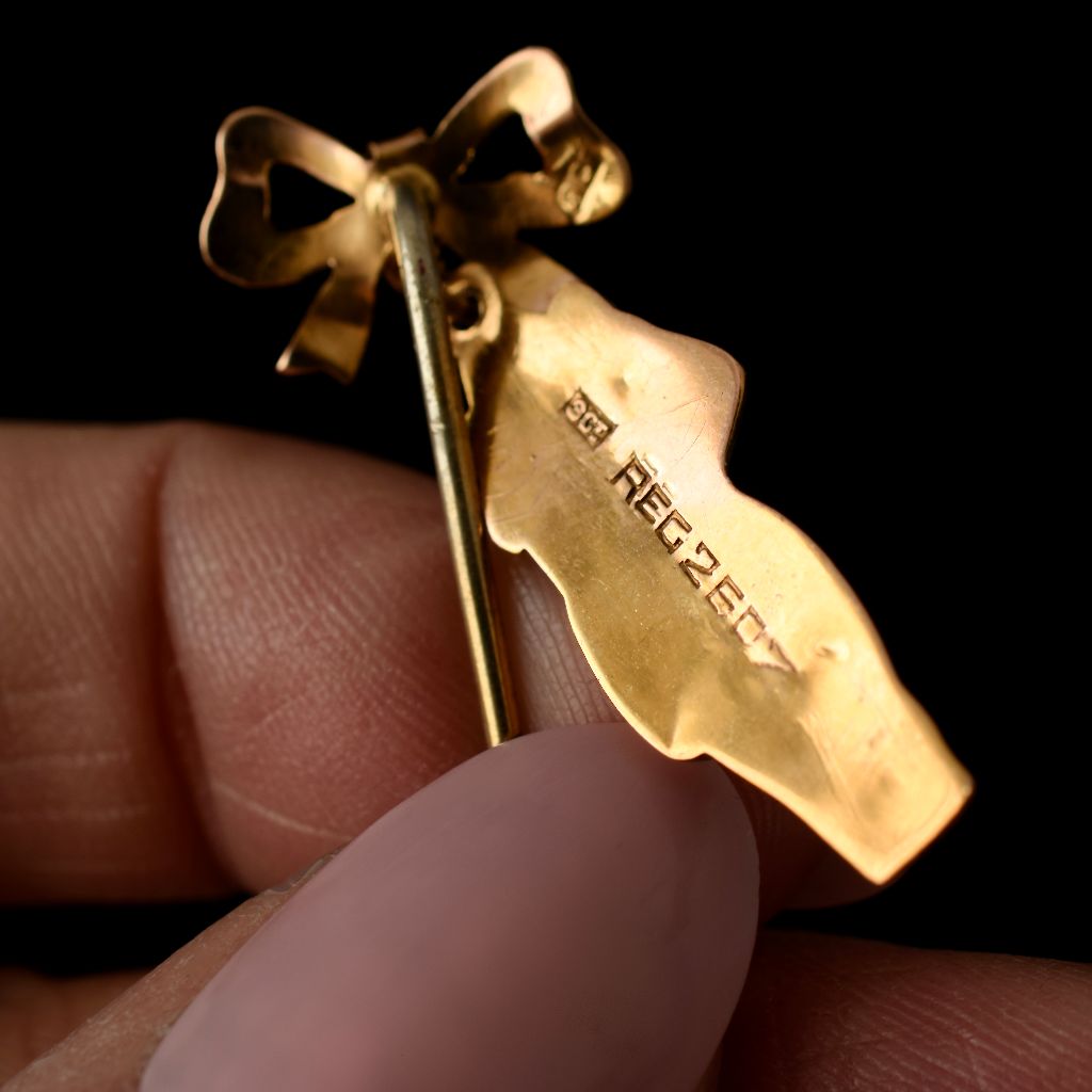 Antique Australian 9ct Rose Gold “The Dinkum Kewpie” Pin Circa 1918