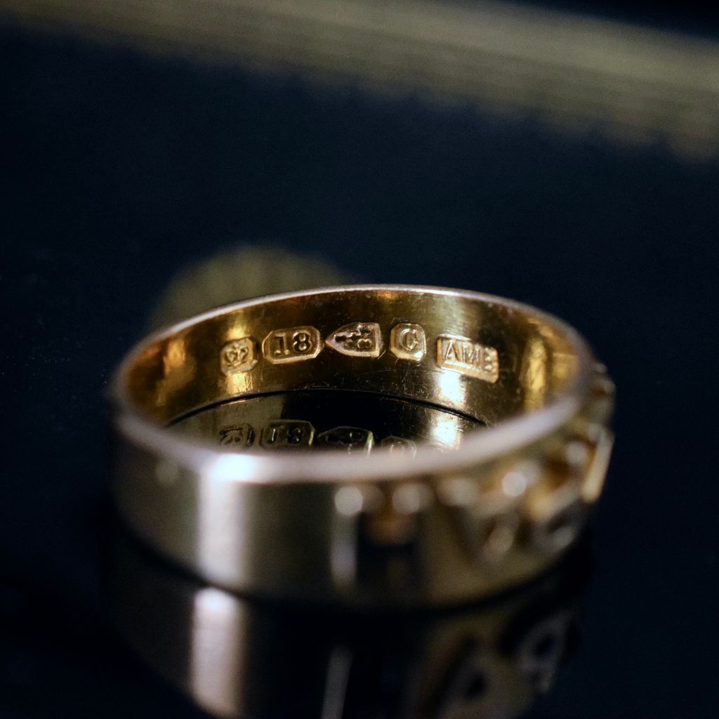 Antique 18ct Yellow Gold Mizpah Ring Chester 1886