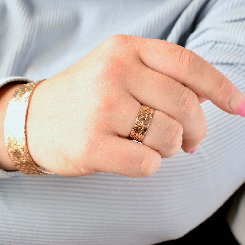 Antique Colonial Australian 9ct Rose Gold Pattered Cigar Band by Robert Robertson