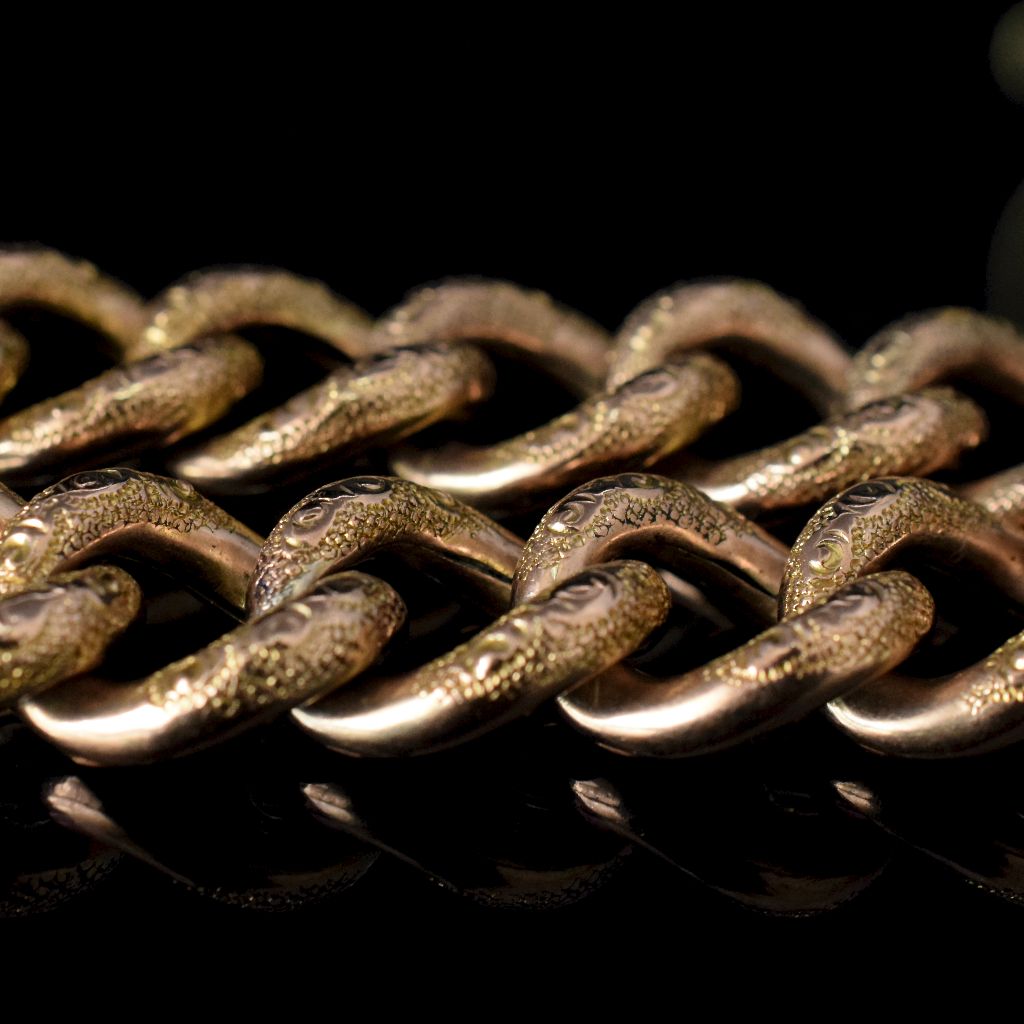 Superb Victorian 9ct Rose/Yellow Gold ‘Day And Night’ Bracelet Circa 1890