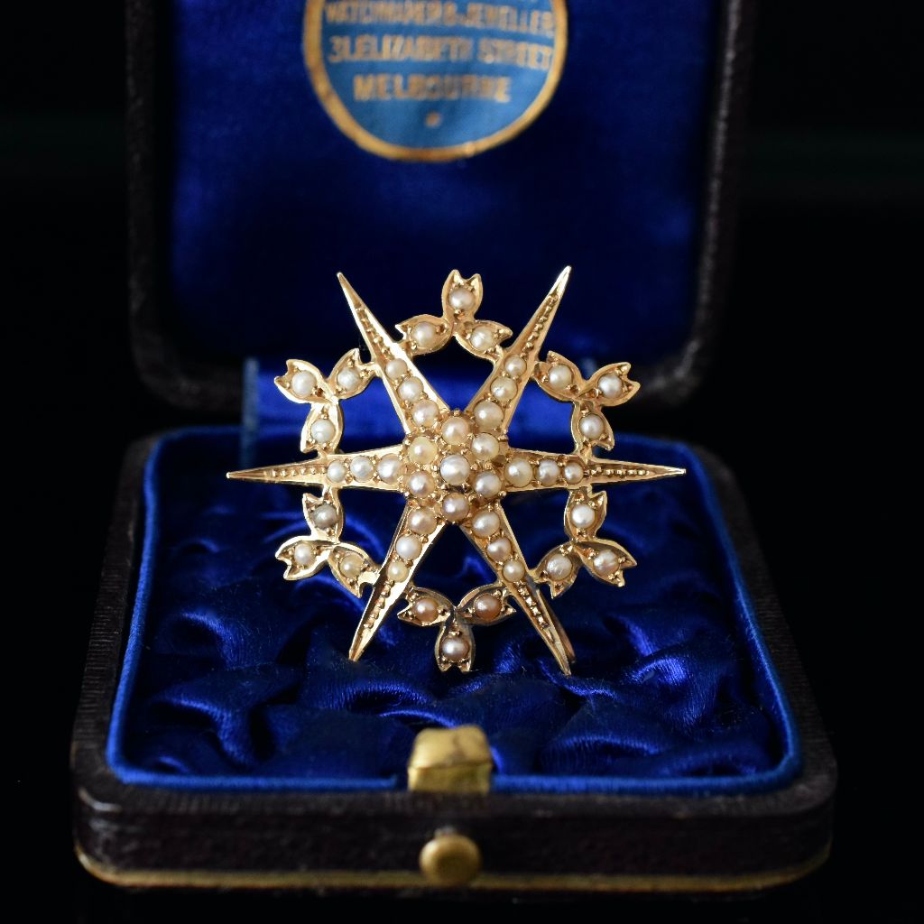 Antique Australian 15ct Yellow Gold ‘Celestial’ Pendant/Brooch Circa 1900