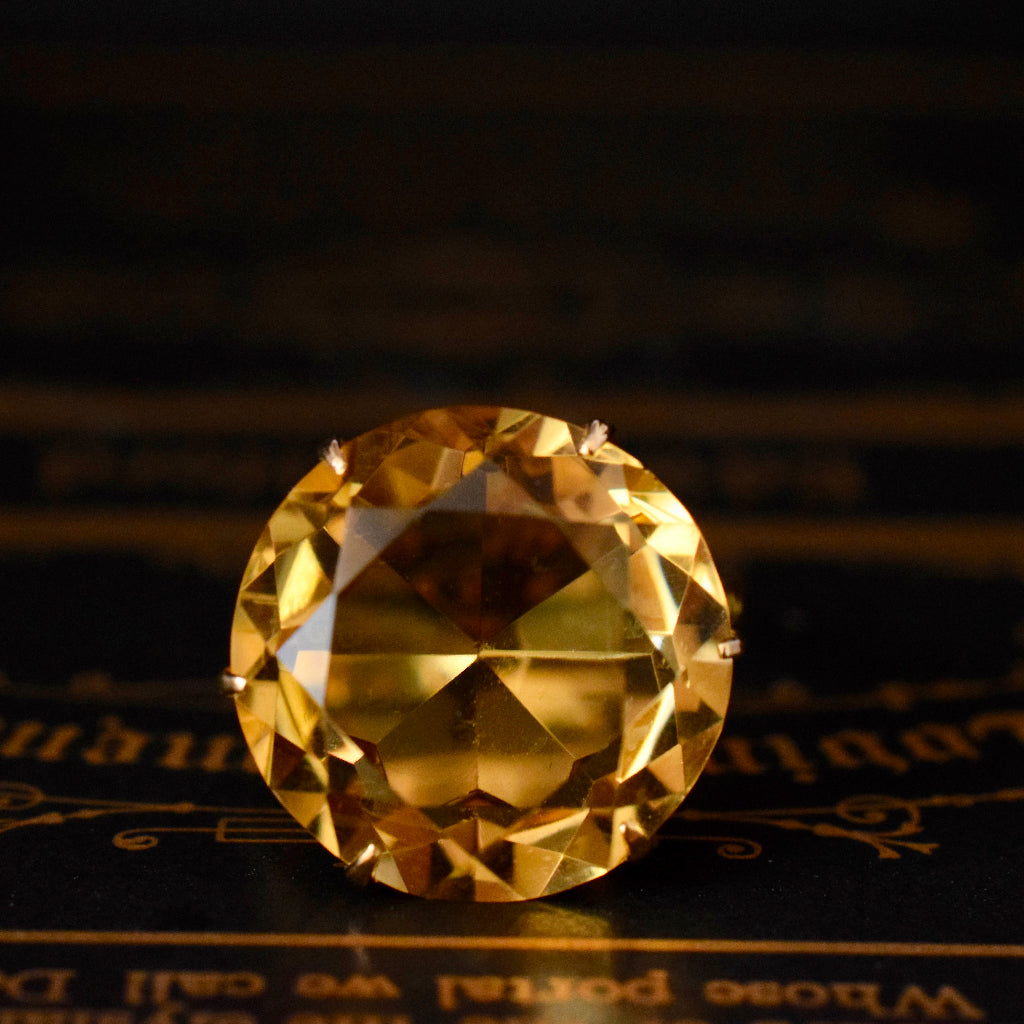 Vintage 14ct Yellow Gold Citrine Cocktail Ring