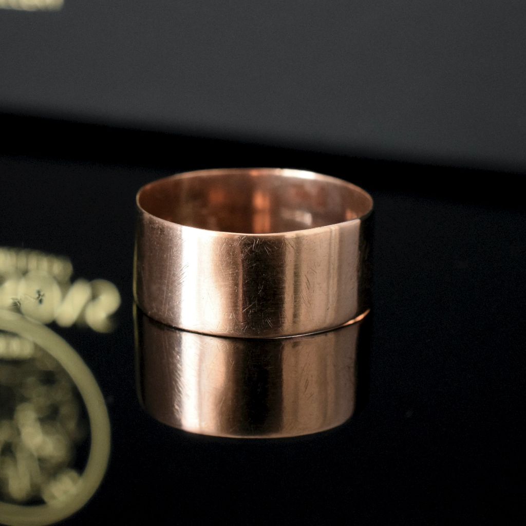 Antique Edwardian Australian 9ct Rose Gold Cigar Band by Willis and Sons