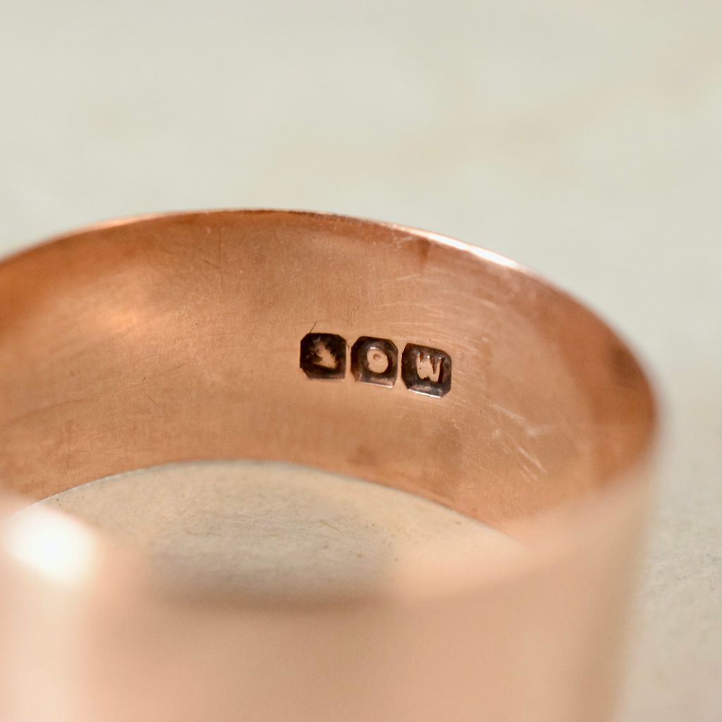 Antique Edwardian Australian 9ct Rose Gold Cigar Band by Willis and Sons