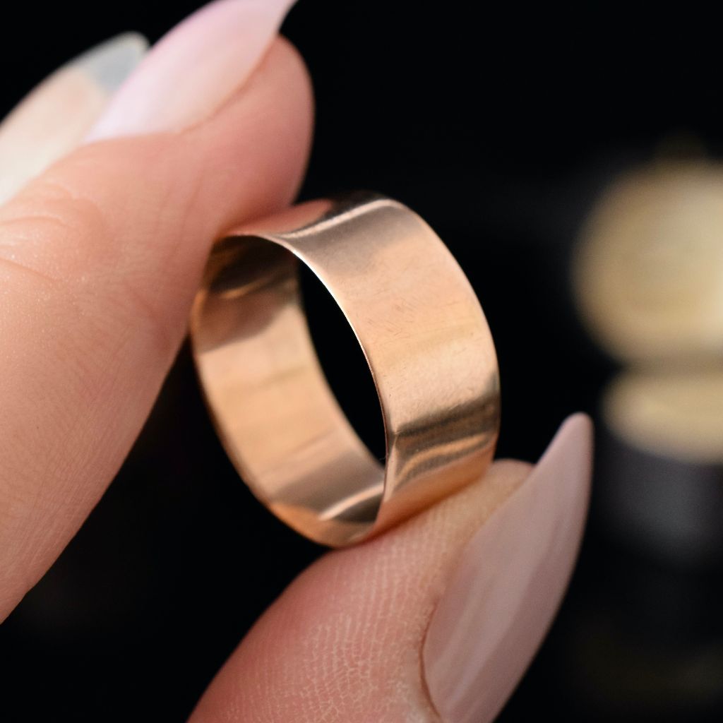 Antique Edwardian Australian 9ct Rose Gold Cigar Band by Willis and Sons