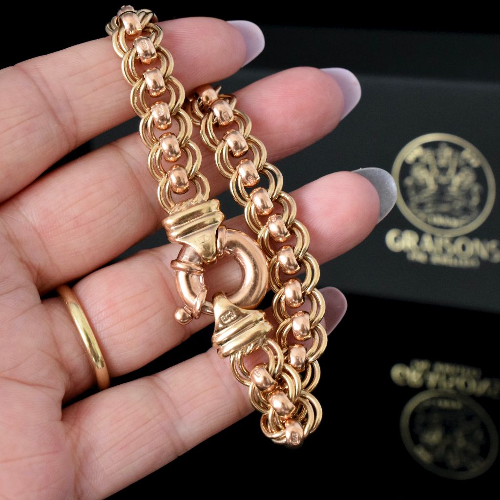 Heavy 9ct Yellow And Rose Gold ‘Rollo’ Bracelet 29.6 Grams